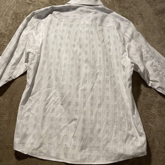 Tommy Bahama Button Down Men's Size XL Island Modern Fit White Shirt Squares - Picture 4 of 8